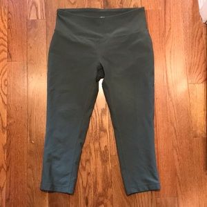 Army green workout crop pants